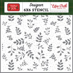   Echo Park Christmas Joy Decking The Halls Sprigs Stencil 6" (15 cm) Designer Stencil (1 db)