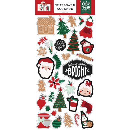 Echo Park Baking Spirits Bright Chipboard 6"X12" Chipboard Accents (1 ív)