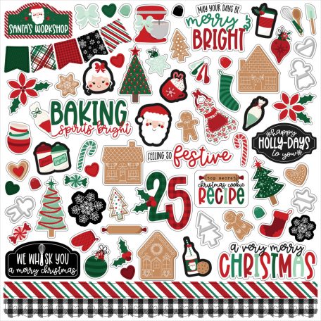 Echo Park Baking Spirits Bright Matrica 12" (30 cm) Cardstock Stickers (1 ív)