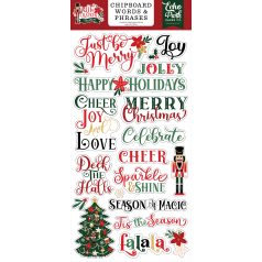   Echo Park Nutcracker Christmas Chipboard 6"X12" Chipboard Phrases (1 ív)