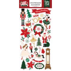   Echo Park Nutcracker Christmas Chipboard 6"X12" Chipboard Accents (1 ív)