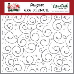   Echo Park Nutcracker Christmas Holiday Swirl Stencil 6" (15 cm) Designer Stencil (1 db)