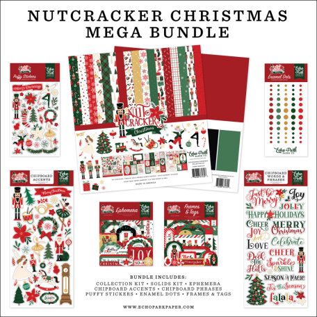 Echo Park Nutcracker Christmas Scrapbook alkotócsomag 12" (30 cm) Mega Bundle (1 csomag)