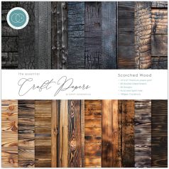   Craft Consortium Scorched Wood Scrapbook papírkészlet Essential Craft Papers 12" (30 cm) 30 lap