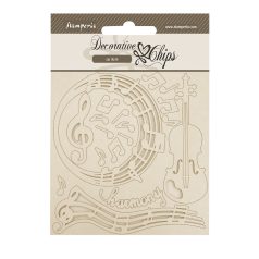 Stamperia Music Chipboard 14x14 cm  Decorative Chips (1 ív)