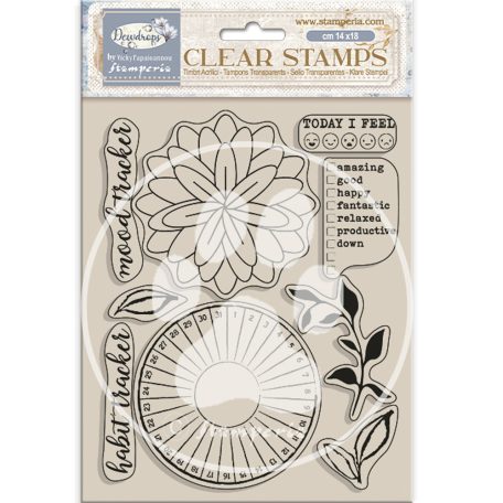 Stamperia Dewdrops Szilikonbélyegző A5 habit tracker Clear Stamps (1 csomag)