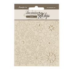   Stamperia Dewdrops Chipboard 14x14 cm Snowflakes Decorative Chips (1 ív)