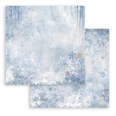   Stamperia Dewdrops Scrapbook papír 12" (30 cm) blue snowflakes Paper Sheets (1 ív)