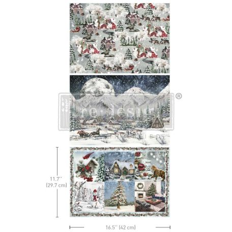 Redesign with Prima Snowfall Splendor Decoupage papír A3 Decoupage Fiber (1 db)