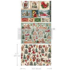   Redesign with Prima Santaland Sparkle Decoupage papír A3 Decoupage Fiber (1 db)