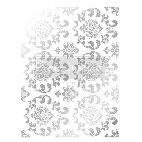 Redesign with Prima Kacha Silver House of Damask Transzfer fólia 18"X24" (45x60 cm) Decor Transfers (1 db)