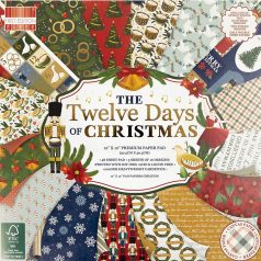   First Edition Scrapbook apírkészlet 12" (30 cm) Twelve Days of Christmas Paper Pad (48 lap)