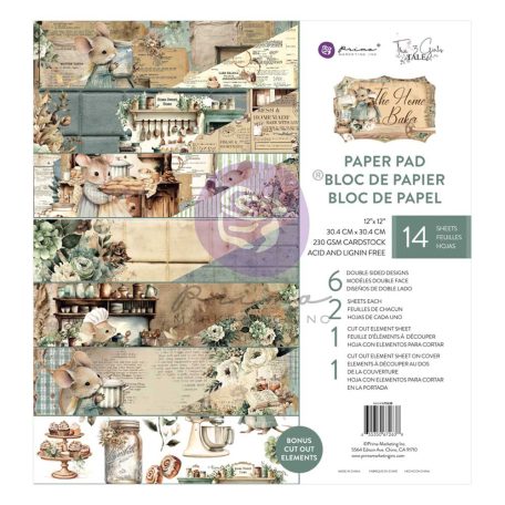 Prima Marketing The Home Baker Scrapbook papírkészlet 12" (30 cm) Paper Pad (14 lap)