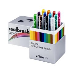   Karin Realbrush PRO "11 Basic Colous+Blender" Akvarell ecsetfilc készlet (11+1 db)