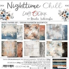   Craft O'Clock Scrapbook papírkészlet 8" (20 cm) Nighttime Chill Basic Paper Set (24 ív)