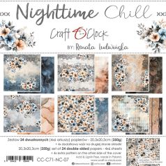   Craft O'Clock Scrapbook papírkészlet 8" (20 cm) Nighttime Chill Paper Collection Set (24 ív)