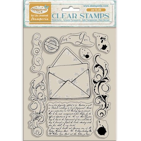 Stamperia Masquerade Szilikonbélyegző A5 Letter Clear Stamps (1 csomag)