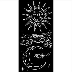   Stamperia Masquerade Vastag stencil 12x25cm Sun and moon Thick Stencil  (1 db)