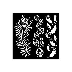   Stamperia Masquerade Vastag stencil 12x25cm Feathers Thick Stencil  (1 db)