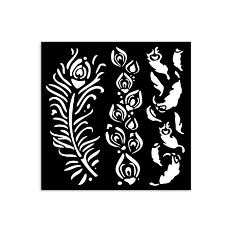 Stamperia Masquerade Vastag stencil 12x25cm Feathers Thick Stencil  (1 db)