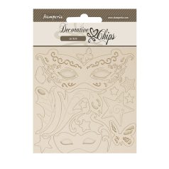   Stamperia Masquerade Chipboard 14x14 cm Masks Decorative Chips (1 ív)