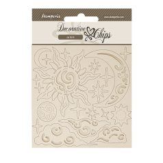   Stamperia Masquerade Chipboard 14x14 cm Sun and moon Decorative Chips (1 ív)