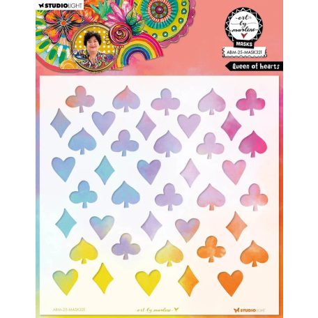 Art by Marlene Queen Of Hearts Stencil 8" (20 cm)  ABM Mask (1 db)