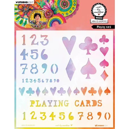 Art by Marlene Playing Card Stencil 8" (20 cm)  ABM Mask (1 db)