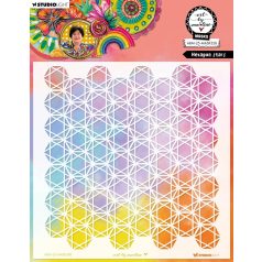   Art by Marlene Hexagon Stars Stencil 8" (20 cm)  ABM Mask (1 db)