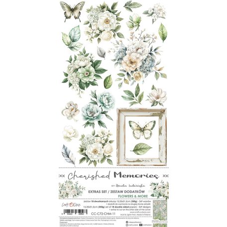 Craft O'Clock Kivágóív Cherished Memories Flowers & More Extras to Cut Set (18 ív)