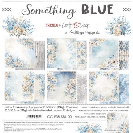 Craft O'Clock Scrapbook papírkészlet 12" (30 cm) Something Blue Paper Collection Set (6 ív)