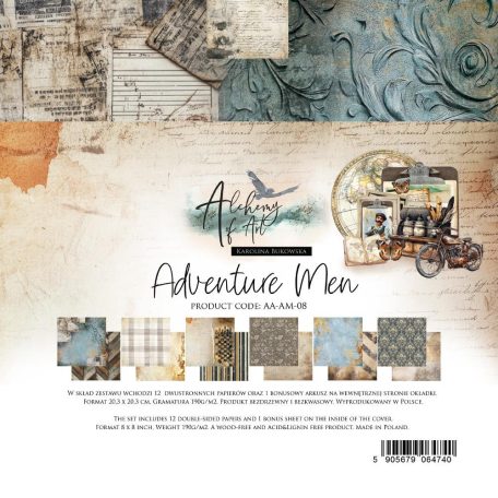 Alchemy of Art Papírkészlet 8" (20 cm) Adventure Men Paper Collection Set (12 lap)