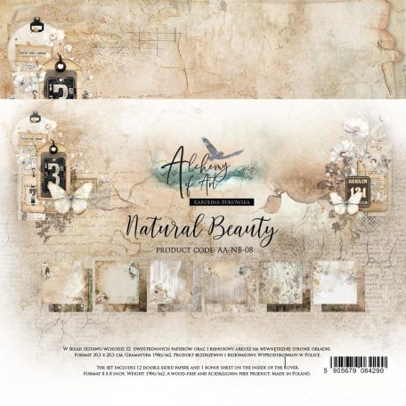 Alchemy of Art Papírkészlet 8" (20 cm) Natural Beauty Paper Collection Set (12 lap)