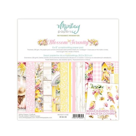 Mintay Papers Blossom Serenity Scrapbook papírkészlet  Paper Pad 8" (20 cm) 24 lap