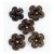 Bőr díszítőelem - Virág 13 mm, Leather Flower / Brown - Barna (5 db)