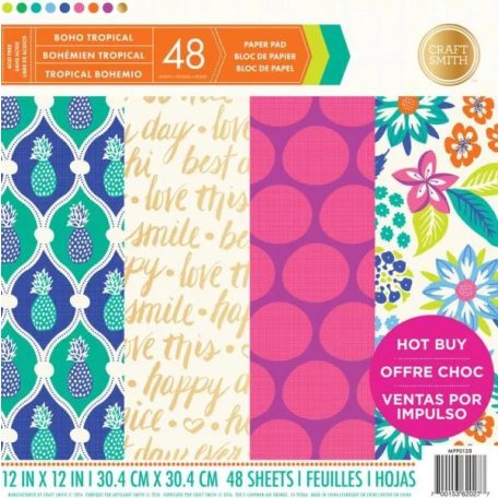 Craft Smith Boho Tropical Scrapbook Papírkészlet 12" (30 cm) Paper Pad (48 lap)