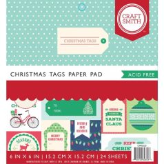   Craft Smith Papírkészlet 6"(15cm) Christmas Tags Paper Pad (24 lap)