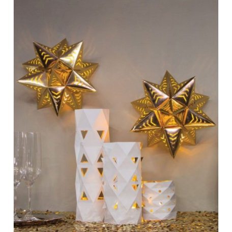 DIY Kreatív Dekoráció 12", Light Up Stack / Star & Luminaries (1 db)