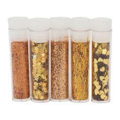   Csillámpor és Flitter készlet Gold Glitter & Flitter Set (5 db)