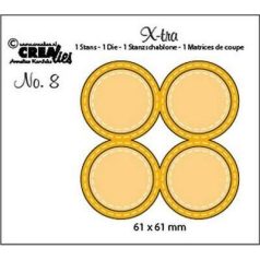   Vágósablon , Fold Open Die / 4 circles double stitch 61 x61 mm (1 db)