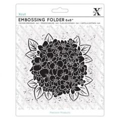   Dombornyomó mappa 6"x6", Xcut Embossing Folder / Full Bloom Hydrangea (1 db)