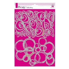   Stencil A5, Pronty Stencil / Roses & grunge circles -  (1 db)