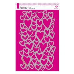 Stencil A4, Pronty Stencil / Hearts -  (1 db)