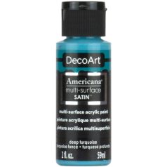   Akrilfesték - selyemfényű 59ml - Deep Turquoise - DecoArt Americana® Multi-Surface Satin (1 db)