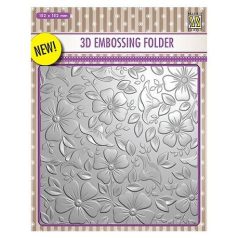   3D Dombornyomó mappa EF3D003, Nellies Choice 3D Embossing Folders / Flowers-3 -  (1 db)