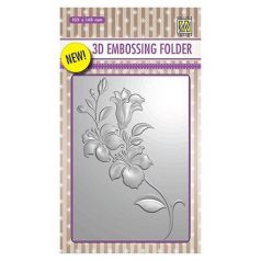   3D Dombornyomó mappa EF3D005, Nellies Choice 3D Embossing Folders / Branch with Flowers -  (1 db)