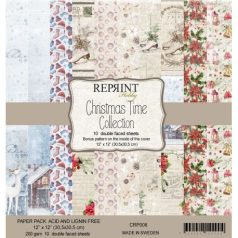   Papírkészlet 12", Reprint Paper Pack  / Christmas Time - kétoldalas (10 lap)