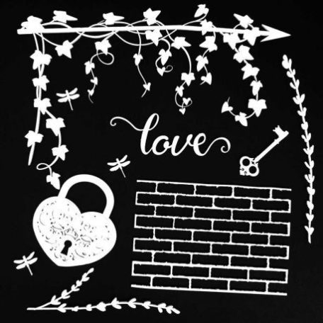 Chipboard 6"X6", Archival Chipboard / Love White - The Dusty Attic (1 ív)