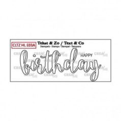   Szilikonbélyegző , Happy birtday outline / Clear Stamp -  (1 db)