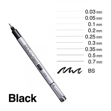 COPIC Multiliner SP Tűfilc - 0,2 mm - Fekete - újratölthető (1 db)